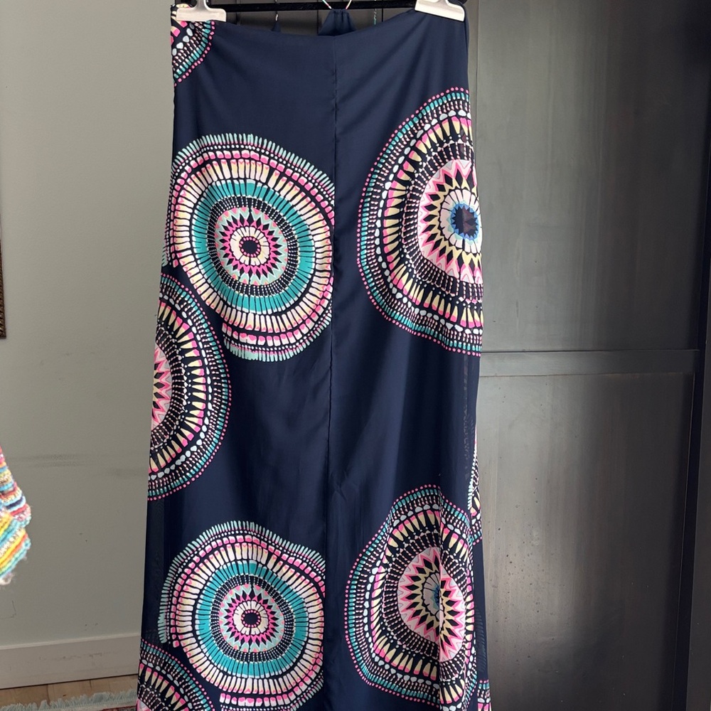 Old Navy lined Blue Spaghetti Strap Dress with Colorful Accents - Picture 4 of 6